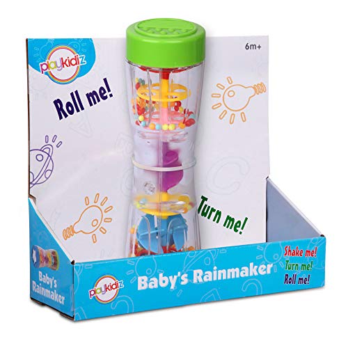 Playkidz 8.5″ Rainmaker Rattle Toy for Babies & Toddlers, Kids Rainfall Rattle Tube, Rain Stick Shaker, Music Sensory Auditory Instrument Toy.