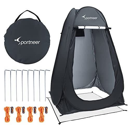 Sportneer Pop Up Privacy Changing Tent Camping Shower Tent, Portable Dressing Bathroom Potty Tent for Camping Hiking Toilet Beach Sun Shelter Picnic Fishing with Carrying Bag, UPF50+ 6.25 ft Tall