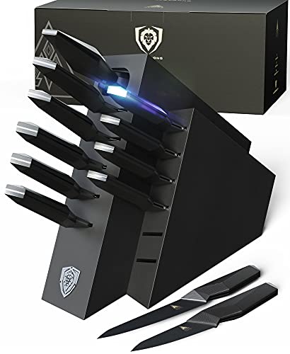 Dalstrong Knife Block Set – 12-Piece – Shadow Black Series – Black Titanium Nitride Coated – High Carbon – 7CR17MOV-X Vacuum Treated Steel – NSF Certified