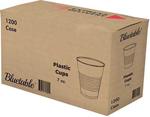 Plastic Cups Bulk Disposable Clear Cups 7 oz – 1200 Count Case BPA-Free – Good For Cold Drinks, Party Cups, Water Cooler Dispenser, Transparent Cups for Juice, Ice Tea, Soda [1200 Pack/Case]