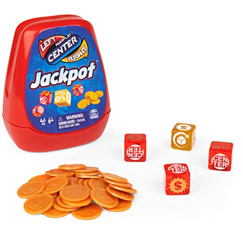 The Game of Left Center Right, Jackpot Dice Game Small Group or Large Party Family Travel Board Game Easter Basket Stuffers, for Kids & Adults Ages 8 and Up