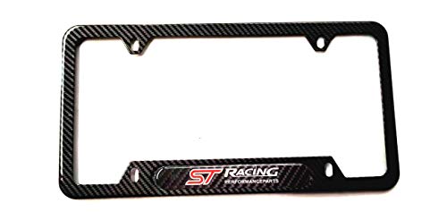 Carbon Fiber Stainless Steel ST Racing Performance Sport License Plate Cover Frames Holder W/Screw Caps for Ford ST (2 CB) | The Storepaperoomates Retail Market - Fast Affordable Shopping