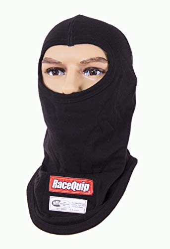 RaceQuip Underwear Head Sock Balaclava SFI 3.3 Fire Retardant FR Single Layer Hood Black Small 433990