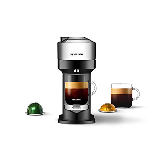 Nespresso Vertuo Next Deluxe Coffee and Espresso Machine by De’Longhi, Pure Chrome