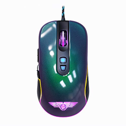 Newmen GX6 RGB Gaming Mouse,7 Programmable Buttons Wired Lighting Mice,Optical Sensor up to 7200 DPI, RGB Backlit, Lightweight Ergonomic USB Gaming Mice for Windows PC Gamer