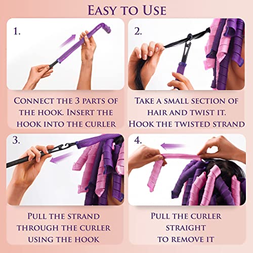 {New 2021} 30PCS Hair Spiral Curlers for Long Hair 22″/55cm – No Heat Curlers For Long Hair – Spiral Hair Curlers No Heat Magic Hair Curlers Long Hair Curler – Heatless Hair Curlers Spiral Curls | The Storepaperoomates Retail Market - Fast Affordable Shopping