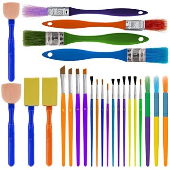 U.S. Art Supply 25-Piece Children’s All Purpose Paint Brush Set – Artist Variety Value Pack, 6 Types, Flat, Round, Chip, Mop, Foam Tipped Brushes – Fun Kid’s Party, School Student Class Craft Painting | The Storepaperoomates Retail Market - Fast Affordable Shopping