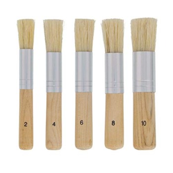 U.S. Art Supply 5 Piece Wood Handle Stencil Brush Set – Natural Bristle Wooden Template Paint Brushes – Watercolor, Acrylic, Oil Painting – Craft, DIY Projects, Card Making, Chalk and Wax Furniture | The Storepaperoomates Retail Market - Fast Affordable Shopping
