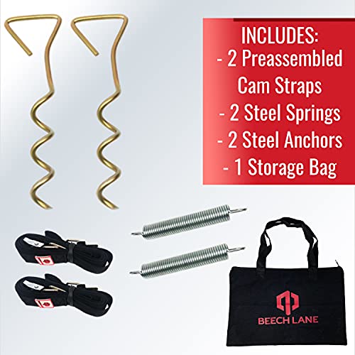 Beech Lane Heavy Duty Pre-Assembled RV Awning Anchor Kit, Sturdy Cam Buckles with Thick Straps, Durable Canvas Storage Bag, Steel Connection Points | The Storepaperoomates Retail Market - Fast Affordable Shopping
