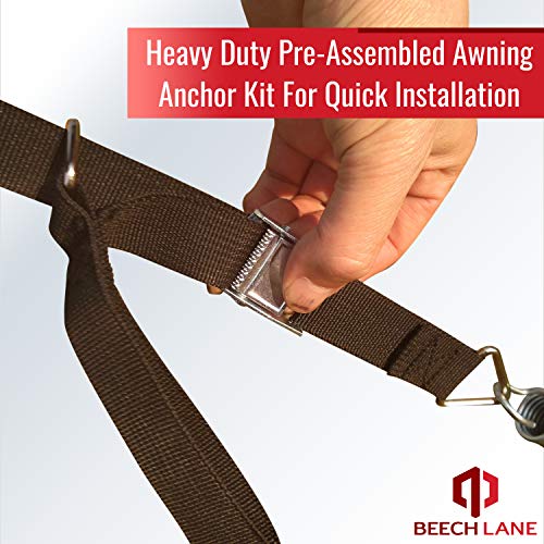 Beech Lane Heavy Duty Pre-Assembled RV Awning Anchor Kit, Sturdy Cam Buckles with Thick Straps, Durable Canvas Storage Bag, Steel Connection Points | The Storepaperoomates Retail Market - Fast Affordable Shopping
