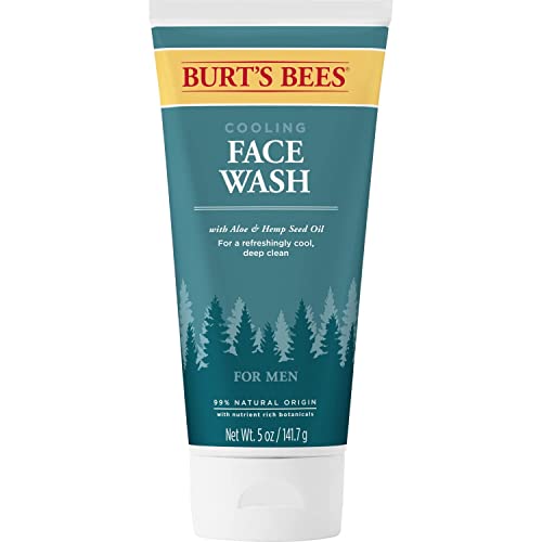 Burts Bees Cooling Face Wash with Aloe & Hemp, For Men, 5 Ounces, pack of 3
