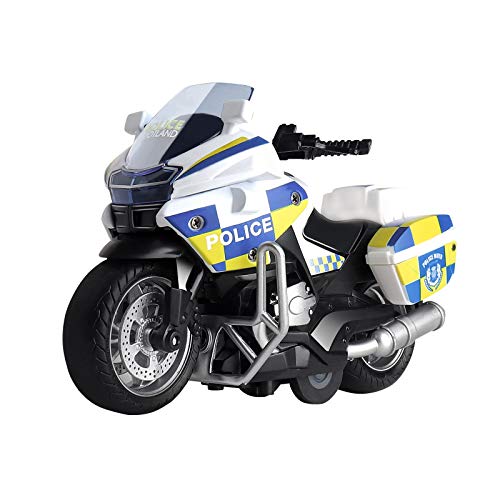 Police Motorcycle Toy – Pull Back Toy Motorcycle with Sound and Light Toy,Toy Motorcycles for Boy,Toys for 3-9 Year Old Boys (White)