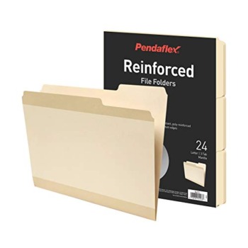 Pendaflex Reinforced File Folders, Extra Durable, Poly Reinforced Edges, Manila, Letter Size, 1/3 Cut Tabs, 24 Per Pack (86212) | The Storepaperoomates Retail Market - Fast Affordable Shopping