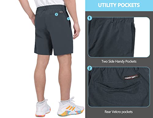 Little Donkey Andy Men’s Bermuda 9 Inch Lightweight Quick Dry Stretch Shorts Golf Hiking Black Heather 2XL | The Storepaperoomates Retail Market - Fast Affordable Shopping