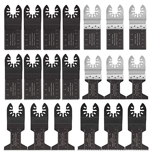 Oscillating Tool Blades Aesmed 20pcs Universal Multitool Saw Blades Quick Release Metal Wood Compatible with Fein Multimaster Porter Cable Black Decker Bosch Craftsman Ridgid Ryobi