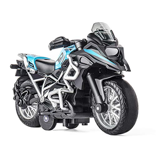 Diecast Motorcycle Toy – Pull Back Toy Cars with Sound and Light Toy,Motorcycle Toys for Boys,Toys for 3-9 Year Old Boys (Blue)