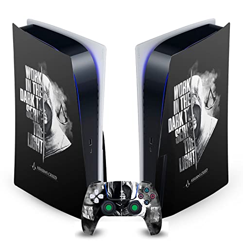 Head Case Designs Officially Licensed Assassin’s Creed Half Legacy Typography Vinyl Faceplate Gaming Skin Decal Compatible With Sony PlayStation 5 PS5 Disc Edition Console & DualSense Controller