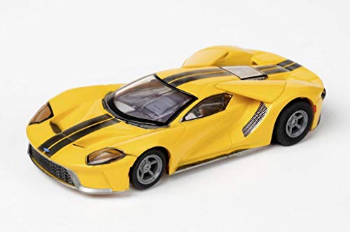 AFX/Racemasters Ford GT Mega G+ Chassis Slot Car Triple Yellow AFX22029 HO Slot Racing Cars