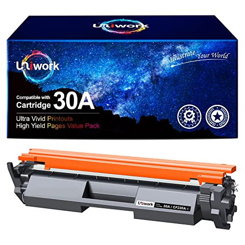 Uniwork Compatible Toner Cartridge Replacement for HP 30A CF230A 30X CF230X use with Laserjet Pro MFP M203dw M227fdw M227fdn M203d M203dn M227sdn M227 M203 Printer, 1 Black