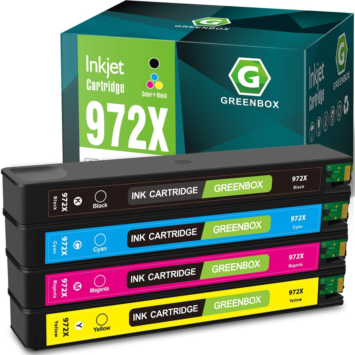 GREENBOX Remanufactured Ink Cartridge Replacement for HP 972X 972 X for HP Pagewide Pro 477dw 377dw 477dn 577dw 377dn 577z 452dn 452dw 552dw P55250dw P57750dw (4-Pack) | The Storepaperoomates Retail Market - Fast Affordable Shopping