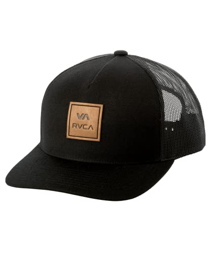 RVCA Men’s Adjustable Snapback Brim Hat, Curved Trucker/Black, 1SZ