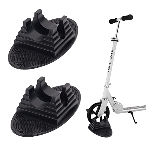 ZHUYIYI 2 Pieces Scooter Stand Scooters Kick Stands, Universal Pro Kick Scooter Holder Stand Fit Most Major Scooters for 95mm to 120mm Scooter Wheels, Stable Base Organize Scooters