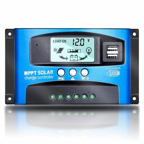 EpRec MPPT 40A 12V/24V Auto Focus Tracking Solar Panel Charge Controller Regulator with Dual USB Port,LCD Display, New Mppt Technical