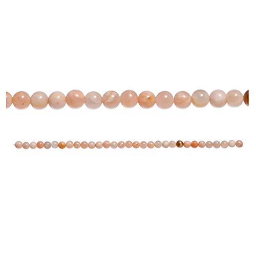 Light Pink & Orange Sunstone Round Beads, 6mm by Bead Landing