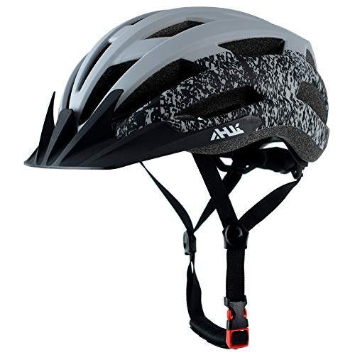 Adult Road Bike Helmet, Men Women Adjustable Mountain Bicycle Helmet with Detachable Visor, 2 Sizes for Youth, Adult (Gray L)