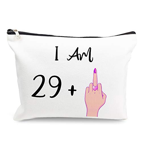 Makeup Cosmetic Bags for Women – I Am 29 – Funny Travel Bags Cotton Zipper Pouch Toiletry Make-Up Case 30th Birthday Gifts for Her Friends Bestie Sister Daughter Christmas