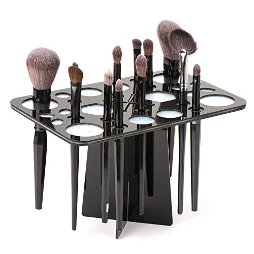 Luckyiren Makeup Brushes Drying Rack, Brushes Dryer, Collapsible 28 Slot Acrylic Brush Holder Stand Tree Tray Support Display for Makeup Artist Acrylic Nail Brushes Paintbrushes Makeup Lovers, Black | The Storepaperoomates Retail Market - Fast Affordable Shopping