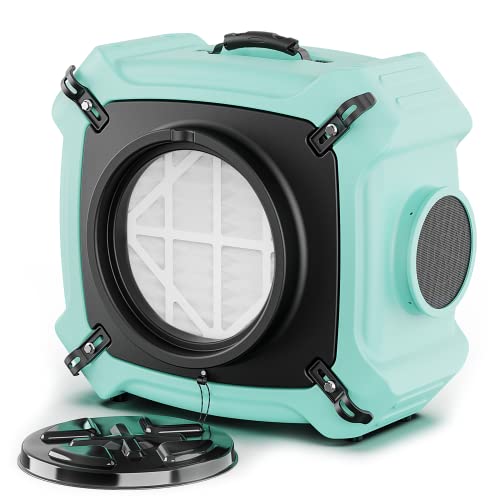 ALORAIR PureAiro HEPA Max 770 industrial Air Scrubber, 3-Stage Filtration System, GFCI Outlet, Negative Air Scrubber Water Damage Restoration Interior Decoration, Green