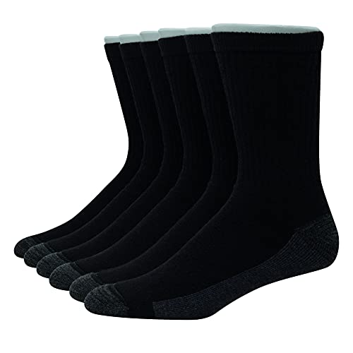 Hanes Ultimate Men Socks, 6-pair Hanes Ultimate Men s 6 Pack Ultra Cushion FreshIQ Odor Control with Wicking Crew Socks Black, Black, One Size US