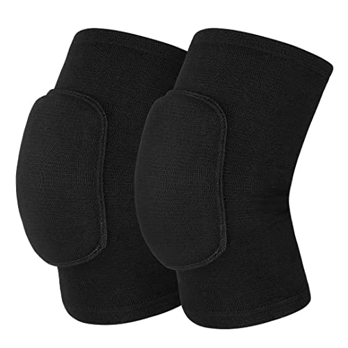 Mclako Knee Pads Knee Guards, Soft Breathable Knee Pads for Men Women Kids Knees Protective, Knee Braces for Volleyball Football Dance Yoga Tennis Running cycling Full Black(L)