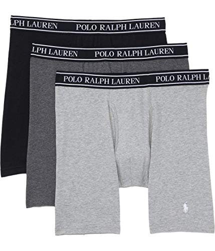 POLO RALPH LAUREN Classic Stretch Long Leg Boxer Brief Pack Andover Heather LG