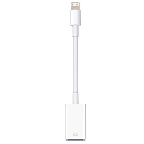 Lightning to USB Camera Adapter Lightning Female USB OTG Cable Adapter for Select iPhone,iPad Models Support Connect Camera, Card Reader, USB Flash Drive, MIDI Keyboard, White (White)