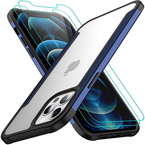 AEDILYS Compatible with iPhone 12 Pro Max Case (2020),[Airbag Series] with [2 x Screen Protector] [Military Grade] | 15Ft. Drop Tested [Scratch-Resistant] 6.7Inch- Blue (Blue)