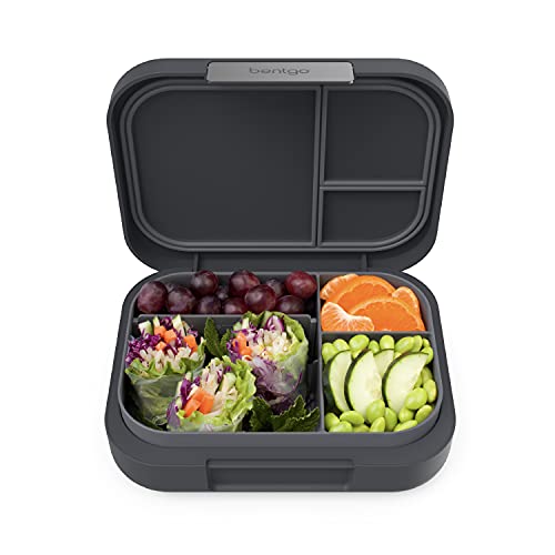 Bentgo® Modern – Versatile 4-Compartment Bento-Style Lunch Box for Adults and Teens, Leak-Resistant, Ideal for On-the-Go Balanced Eating – BPA-Free, Matte Finish and Ergonomic Design (Dark Gray)