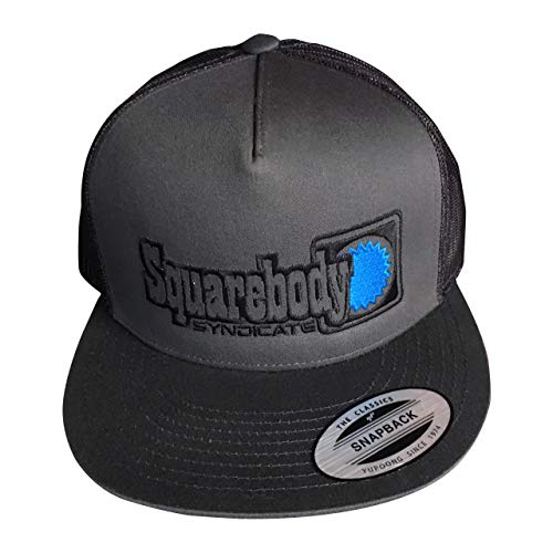 Squarebody Syndicate Gray with Blue Star Snapback Flat Bill Hat for Men