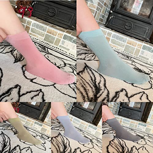 SERISIMPLE Women Thin Bamboo Socks Crew Lightweight Above Ankle Casual Dress Sock For Ladies Bootie Trouser 5 Pairs (Assorted4, Medium) | The Storepaperoomates Retail Market - Fast Affordable Shopping