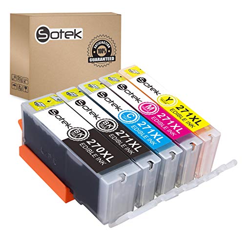 Sotek 270XL 271XL 270 271 XL C A K E Ink Cartridges 5 Color, Work with Pixma MG5720 MG5721 MG5722 MG6820 MG6821 MG6822 MG7720 TS5020 TS6020 TS8020 TS9020 Printers (BK/BK/C/M/Y)