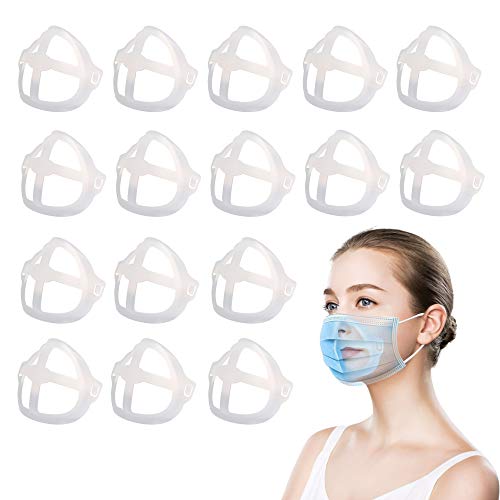Tirdkid 16Pcs Face Bracket for Mask -3D Mask Bracket -Face Mask Internal Support Frame, More Space for Comfortable Breathing, Lipstick Protector ，Washable Reusable