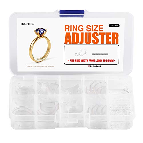 Ring Size Adjuster for Loose Rings – 60Pack, 2 Styles, Ring Guard, Ring Sizer, 10 Sizes Fit for Man and Woman Ring