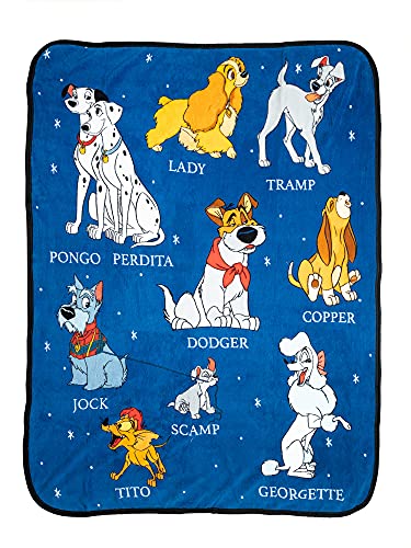 Northwest Plush Throw Disney Print Blanket 46×60 inches (Multicolor Dogs)