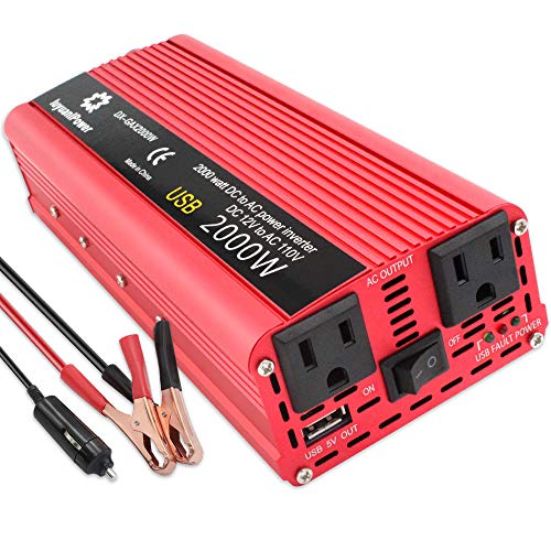 IpowerBingo 1000W Car Power Inverter DC 12V to 110V AC Converter Car Plug Adapter Outlet Charger for Laptop Computer