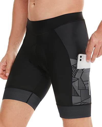 DEALYORK Men’s Padded Bike Shorts Cycling Underwear 3D Padding Bicycle Biking Riding Half Pants MTB Liner Mountain Underpants for Cycle Biker