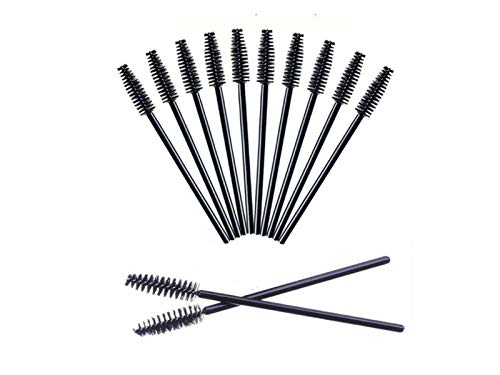 SINEN 50 PCS Disposable Eyelash Brush Mascara Brushes Makeup Brushes Kits for Eye Lashes Extension Eyebrow and Makeup (balck)