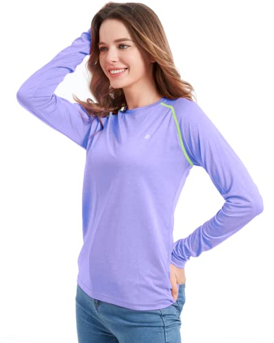 Women’s UPF 50+ Sun Protection Shirts Long Sleeve SPF UV Quick Dry Lightweight Outdoor T-Shirt Purple