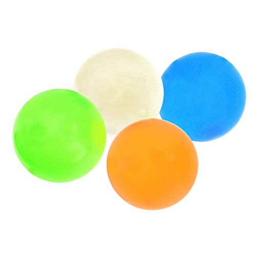 QIHUIPIN Sticky Balls for Ceiling Glow in The Dark Cheap, Sticky Wall Ball Fidget That Gets Stuck On The Roof Relief Stress Balls for Relax Toy Kids(4 PCS)