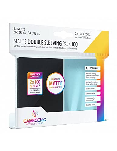 Prime Matte Double Sleeving Pack 100 | Card Sleeving Pack Includes 100 Prime Sleeves & 100 Inner Sleeves | Double-Sleeved Card Protection | Protects up to 100 Standard Gaming Cards | Made by Gamegenic